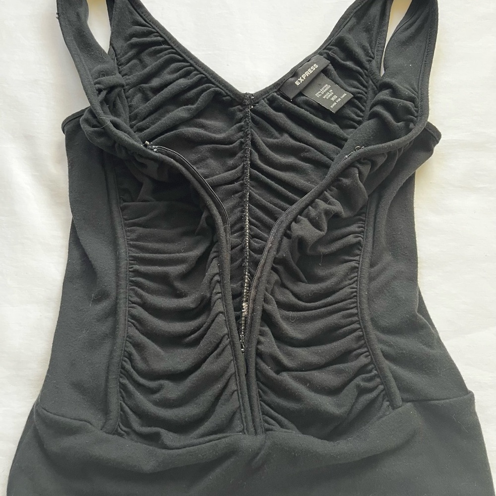EXPRESS Ruched Zip-Up Camisole - Picture 7 of 12
